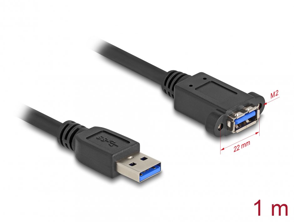 Cablu USB 5 Gbps 1m Delock, Negru