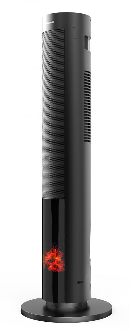 Radiator Ceramic Heinner 2000W cu Flacara Simulata - Negru