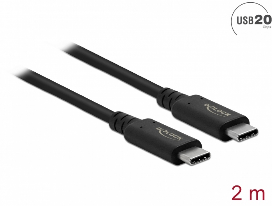 Cablu USB-C Delock 4K 100W, 2m