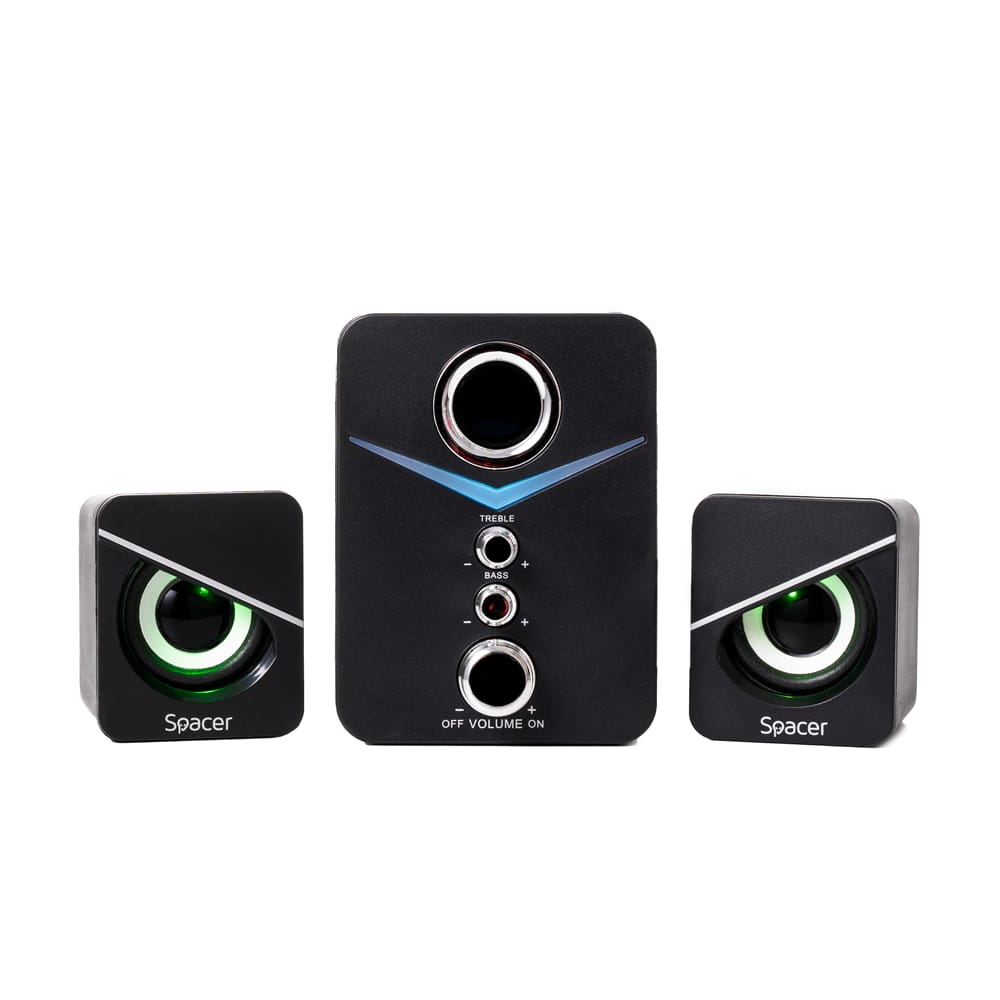 Boxe Gaming SPACER 2.1 11W RMS cu LED RGB - Negru - imagine 10