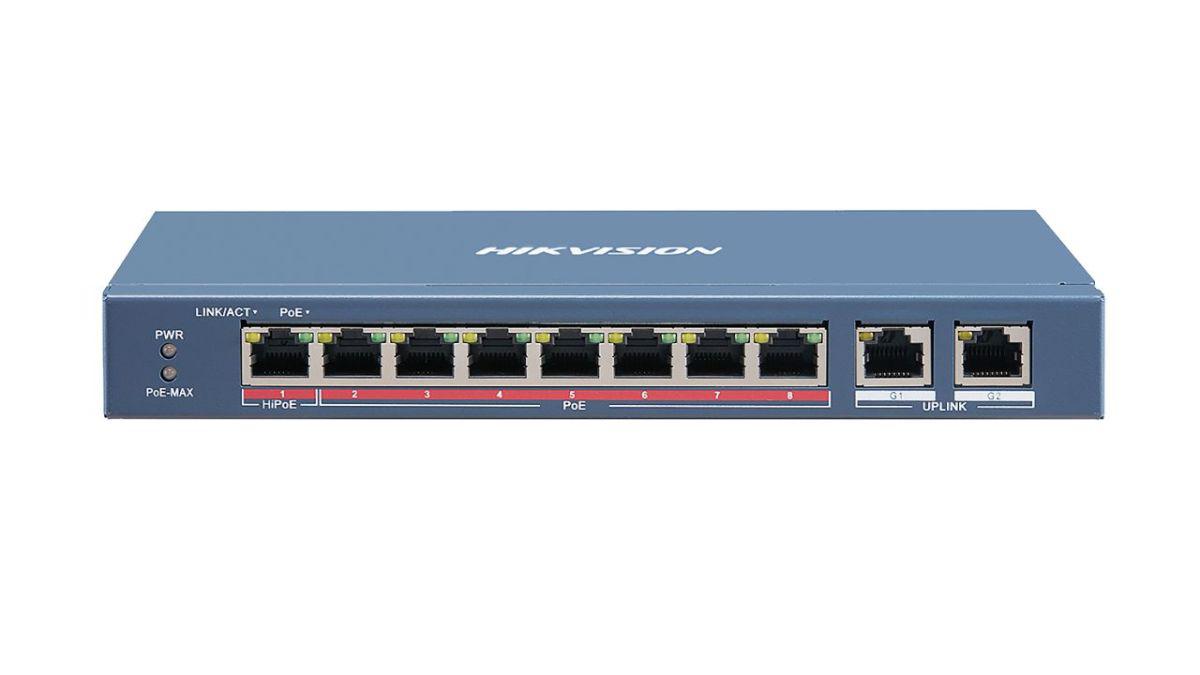 Switch PoE 8 Porturi Hikvision DS-3E1310HP-EI - Hi-PoE 90W