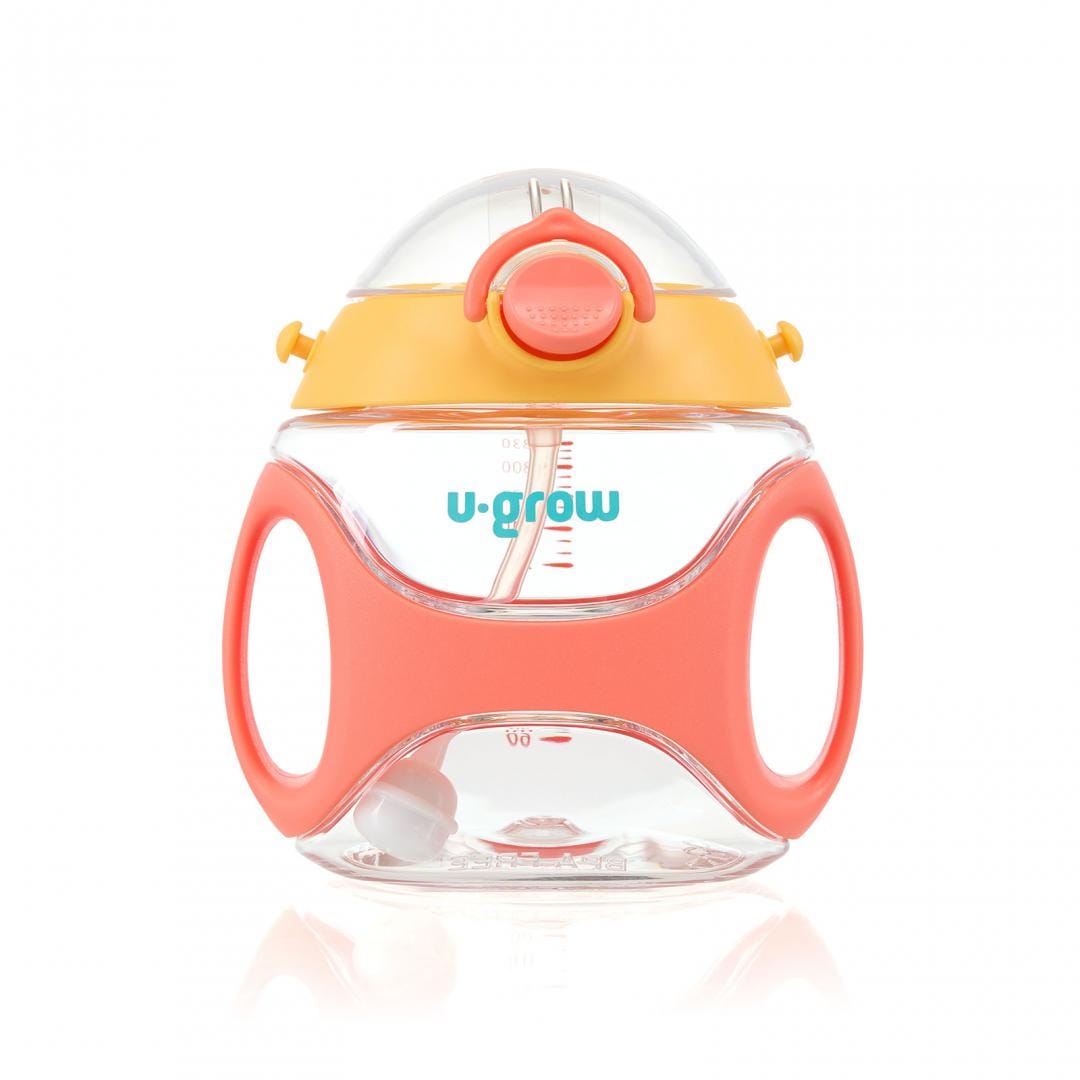 Sticlă Tritan cu Pai și Curea 330ml Orange | U-Grow - imagine 2