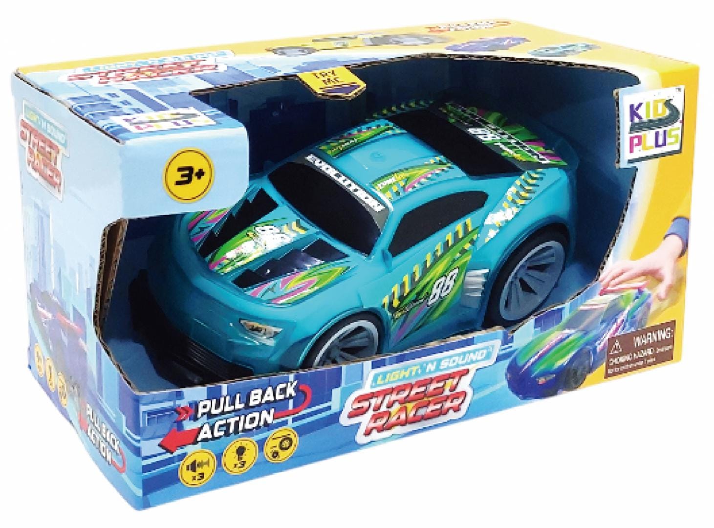 Mașinuță Pullback Racer 1/24 Verde cu Lumini și Sunete | Cevodle - imagine 3
