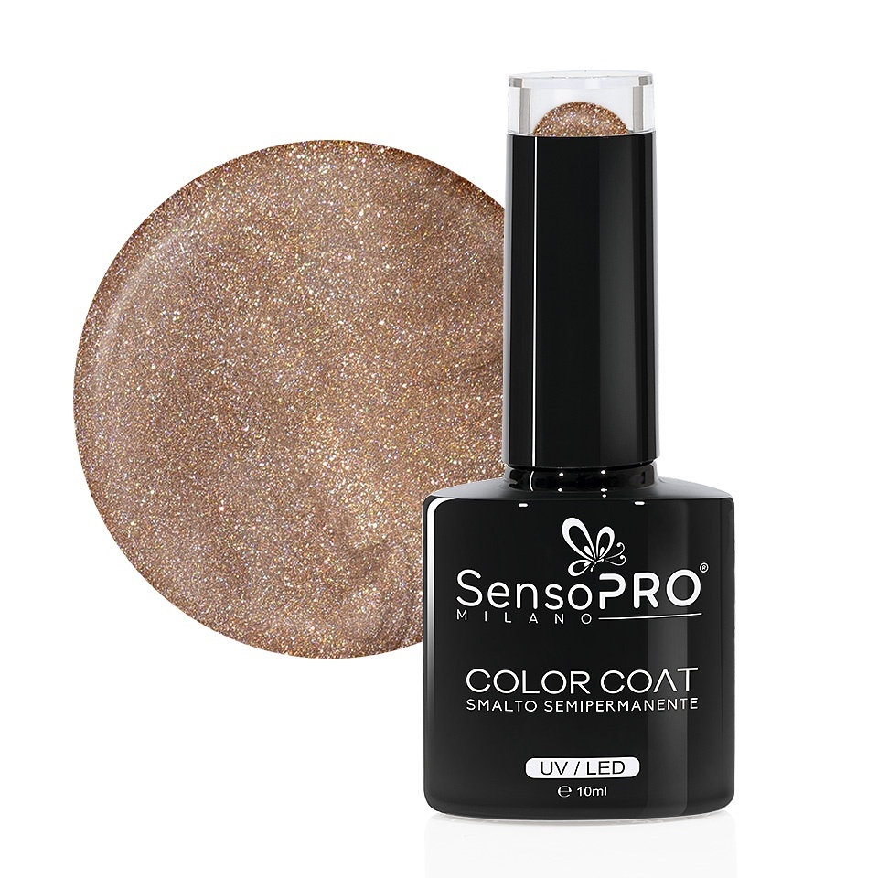 Oja Semipermanenta SensoPRO 090 Glitz Nude 10ml - imagine 2