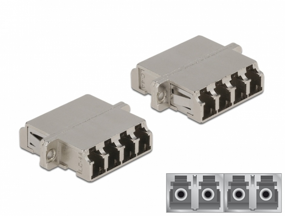 Cupla Fibra Optica LC Quad Singlemode Metal