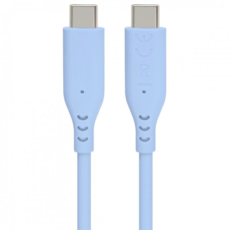 Cablu USB-C Oem 60W Silicon 1.5m Albastru