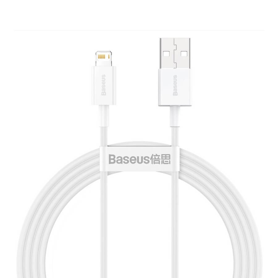 Cablu Lightning Baseus 1.5m Fast Charge - Alb, 2.4A