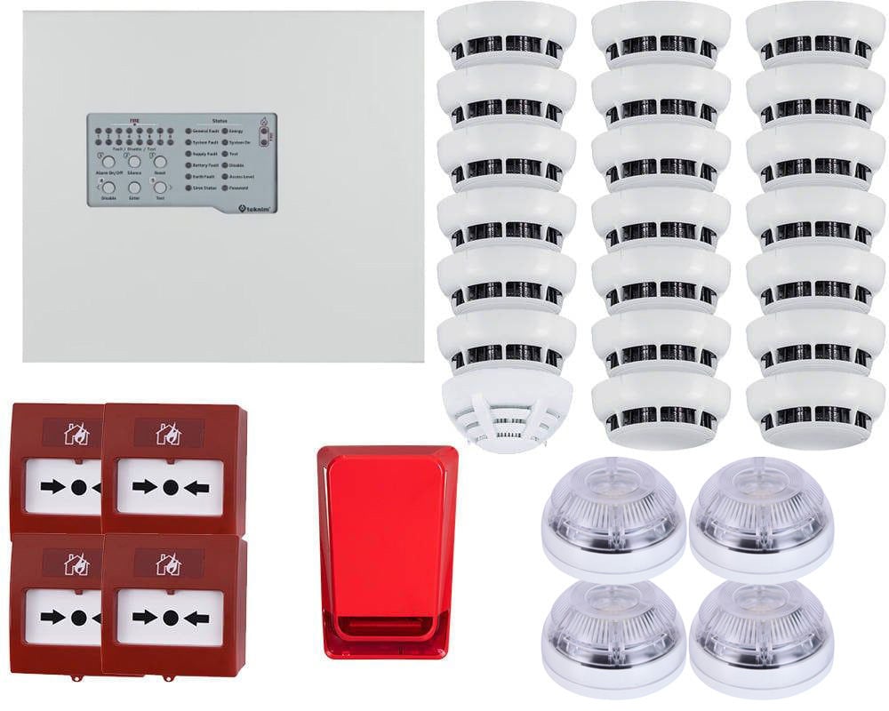 Kit Detectie Incendiu Teknim 20 Zone - Securitate Maxima