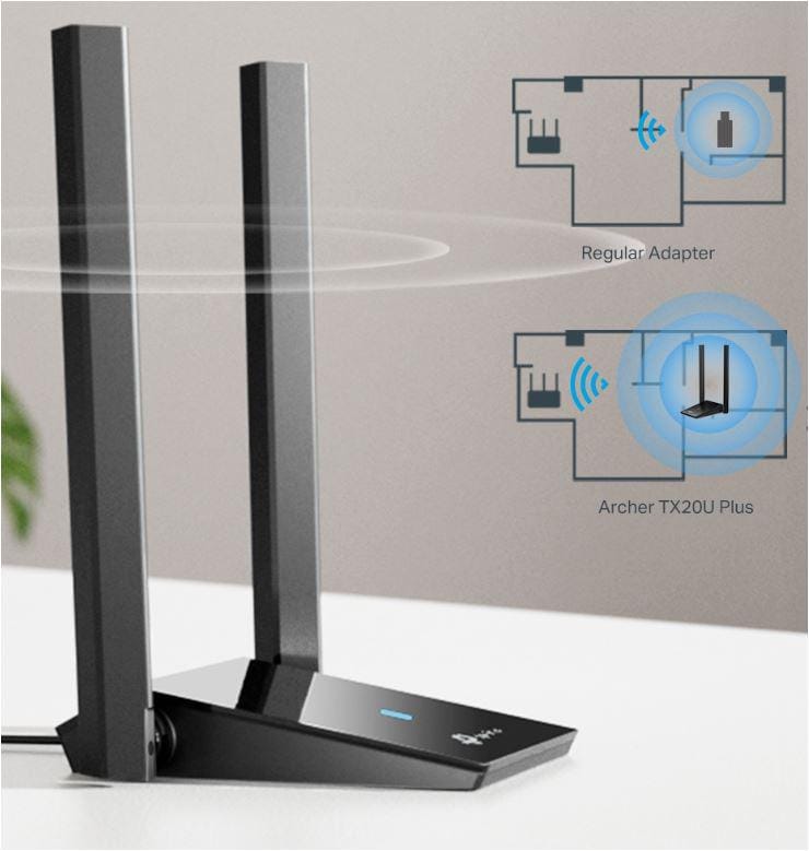 Adaptor Wireless TP-Link Archer TX20 Plus AX1800 Dual-Band - imagine 5