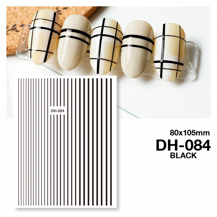 Matriță Unghii Autocolantă Black Linii Nailshop