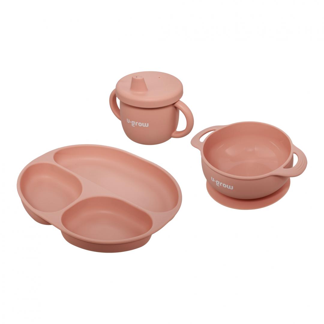 Set Diversificare U-GROW 3 Piese Silicon Roz - Bebe
