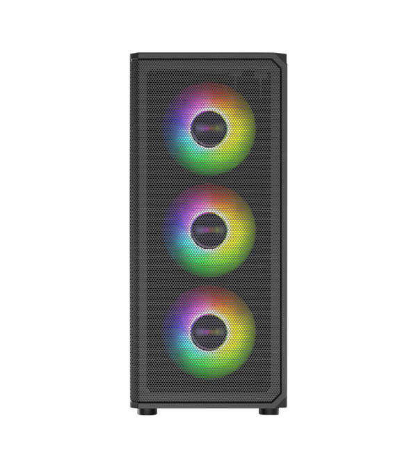 Carcasa Gaming GHOST Mid Tower ARGB Negru - 4 Ventilatoare - imagine 3