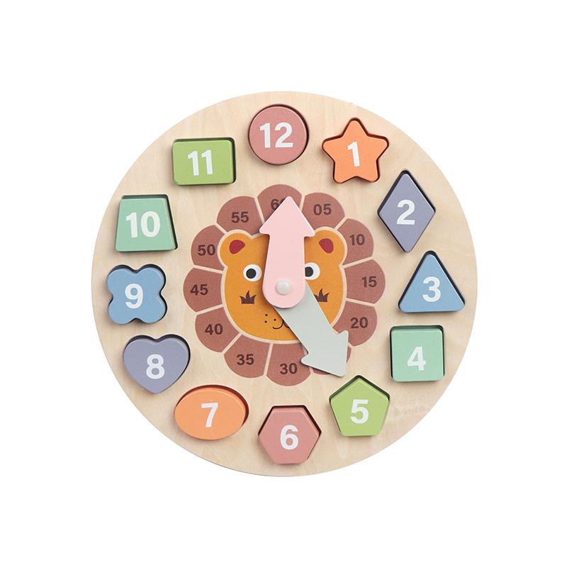 Ceas Educactiv Lemn Momki - Forme Geometrice | 3+ ani