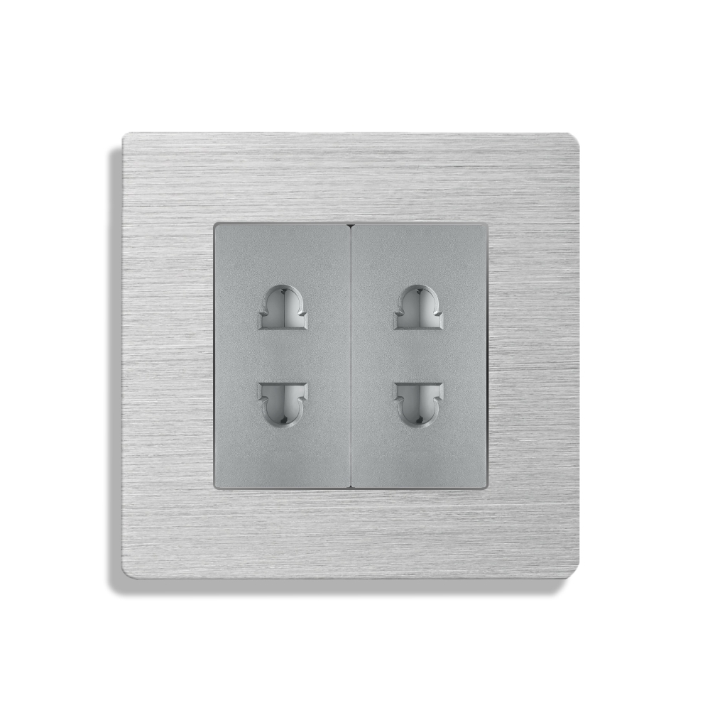 Priză Dublă LUXION cu Ramă Aluminiu, Design Modern - imagine 14