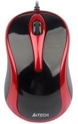 Mouse A4Tech N-350-2 Negru/Rosu, 1000 DPI, Ergonomic - imagine 2