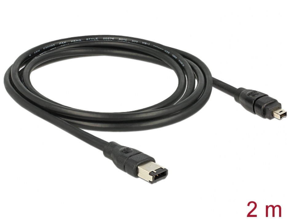 Cablu FireWire 6/4 pini 2m Delock