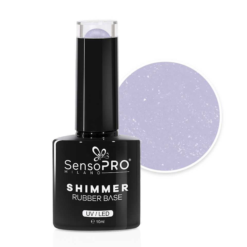 Shimmer Rubber Base SensoPRO Milano #54 Silver Euphoria 10ml