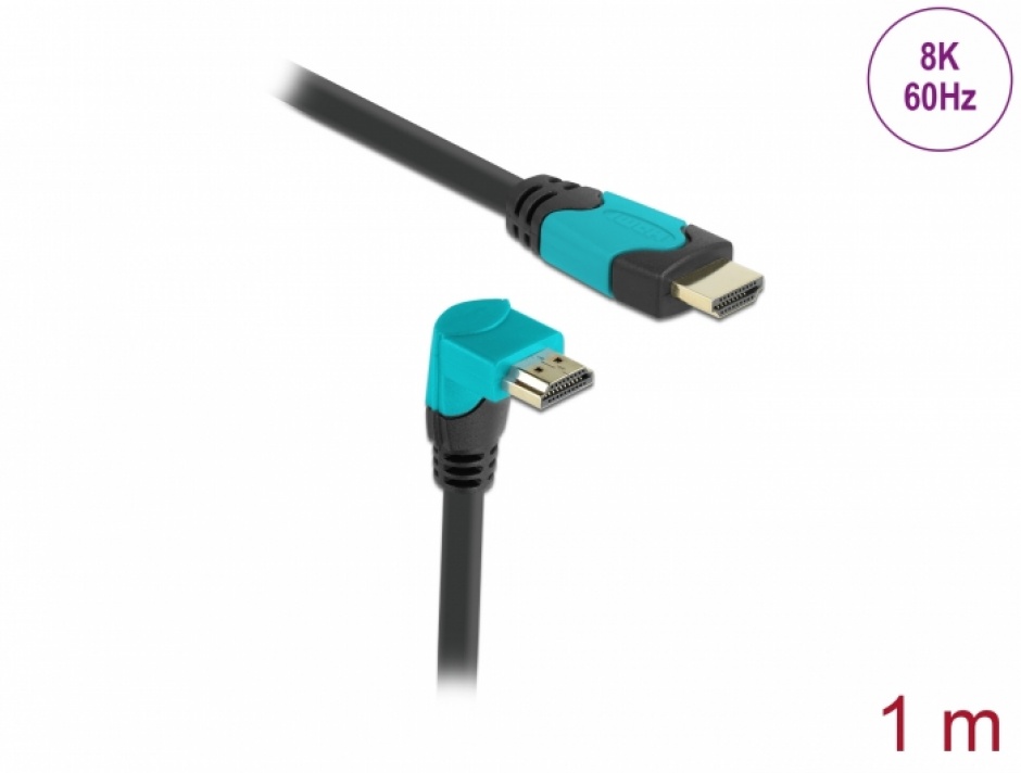 Cablu Delock HDMI 8K 1m, Unghi 90°, eARC