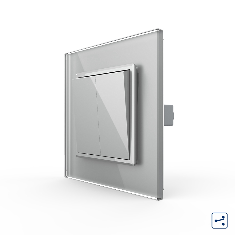 Intrerupator Dublu Mecanic Livolo Sticla - imagine 13