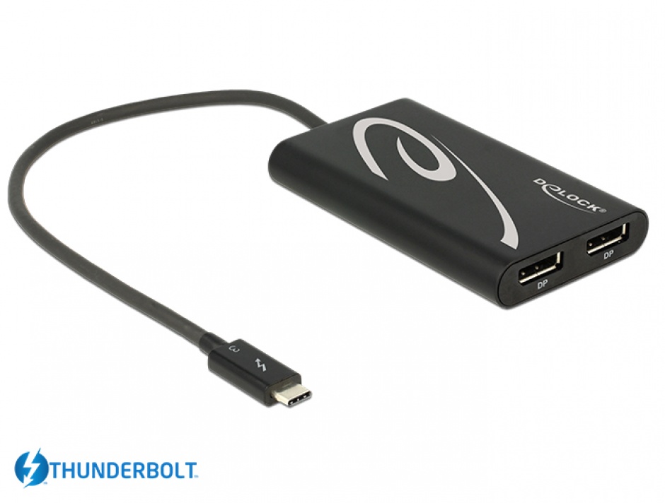 Adaptor Delock Thunderbolt 3 la 2x DisplayPort 4K