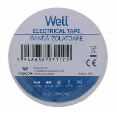 Banda Izolatoare Well, 19mm x 20m, Alb