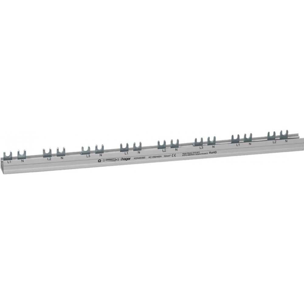 Pieptene 3P+N Hager 80A, 24 module, tip furcă