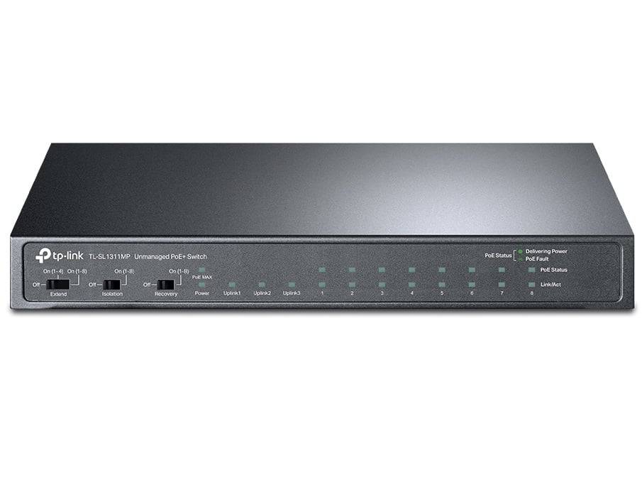Switch PoE TP-Link 8 Porturi, 124W | Supraveghere IP
