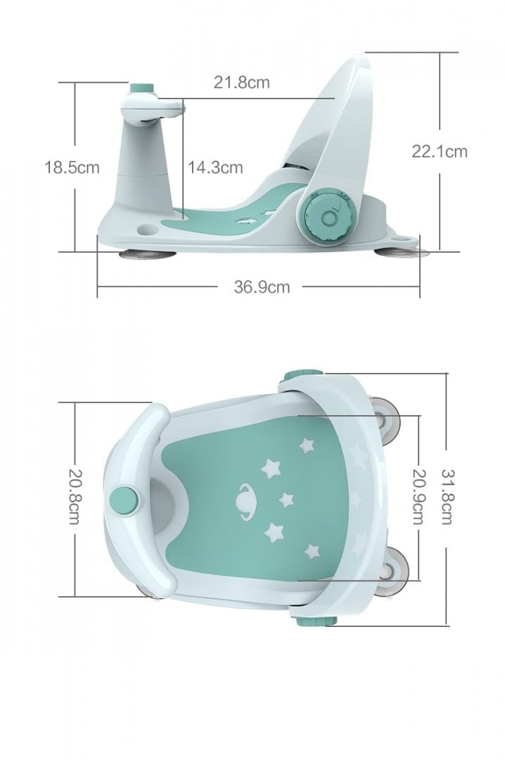 Scaun Baie Bebe U-GROW cu Ghidon și Scaun Reglabil - Verde - imagine 7