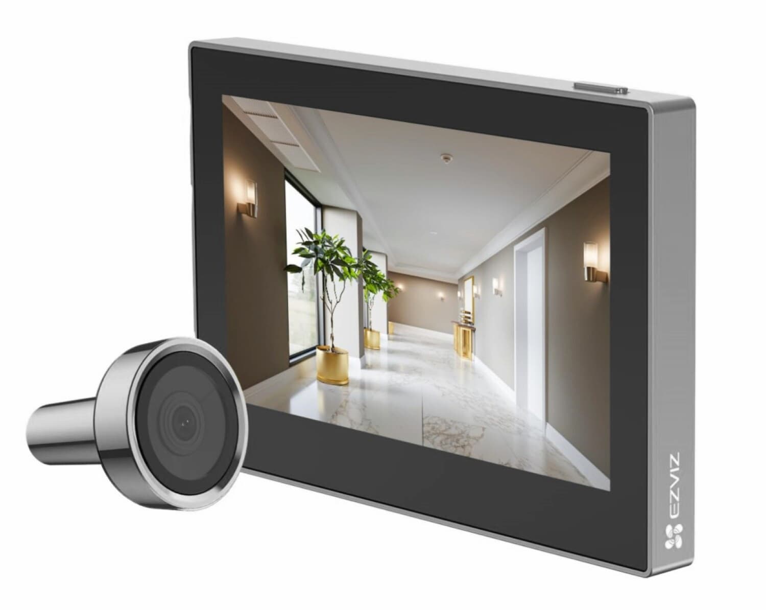 Vizor digital ușă Ezviz CS-HP2 Silver, Wi-Fi, ecran color