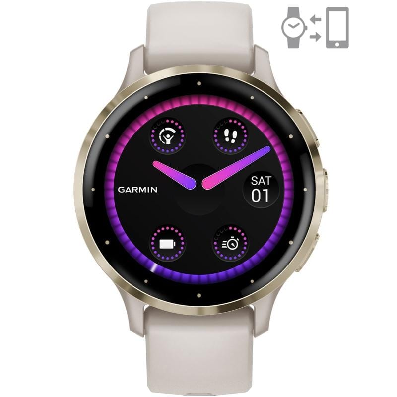 Ceas Smartwatch Garmin Venu 3S Ivory/Soft Gold | Display AMOLED - imagine 7