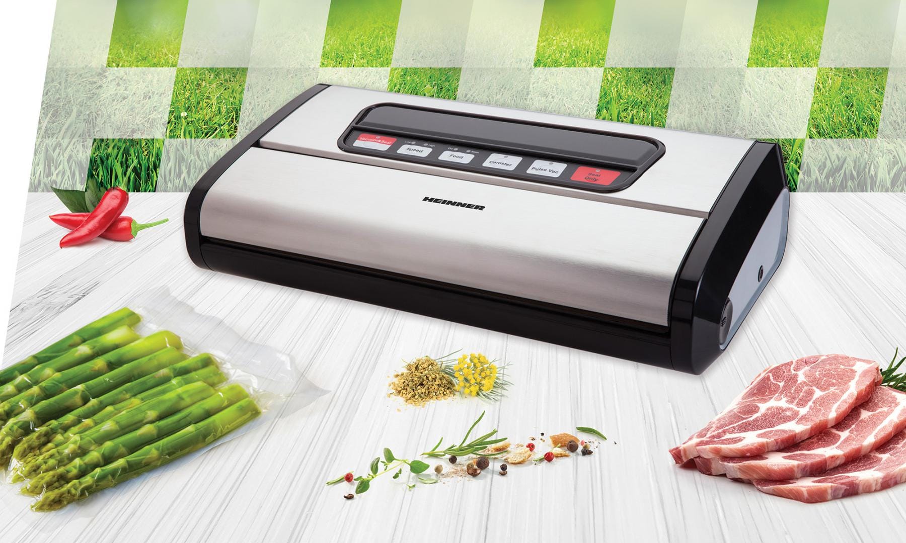 Aparat de Vidat Heinner HAV-165BKSS, 165W, Inox, Pompa Dubla - imagine 4