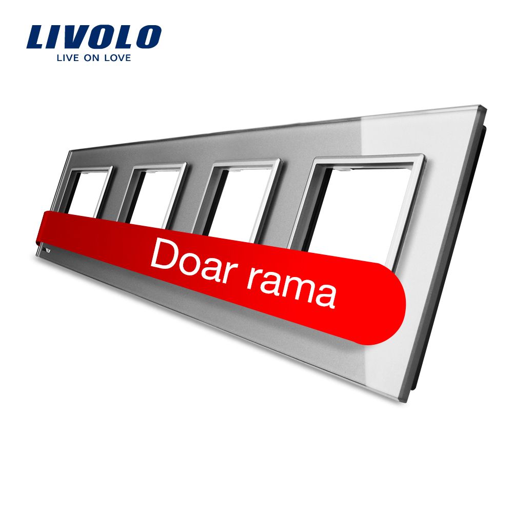 Rama Priză Cvadruplă Livolo, Sticlă Cristal - imagine 19