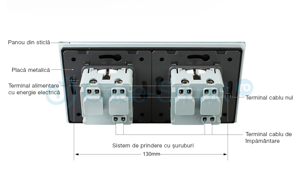 Priză Dublă Livolo cu Ramă Sticlă | Design Premium - imagine 4