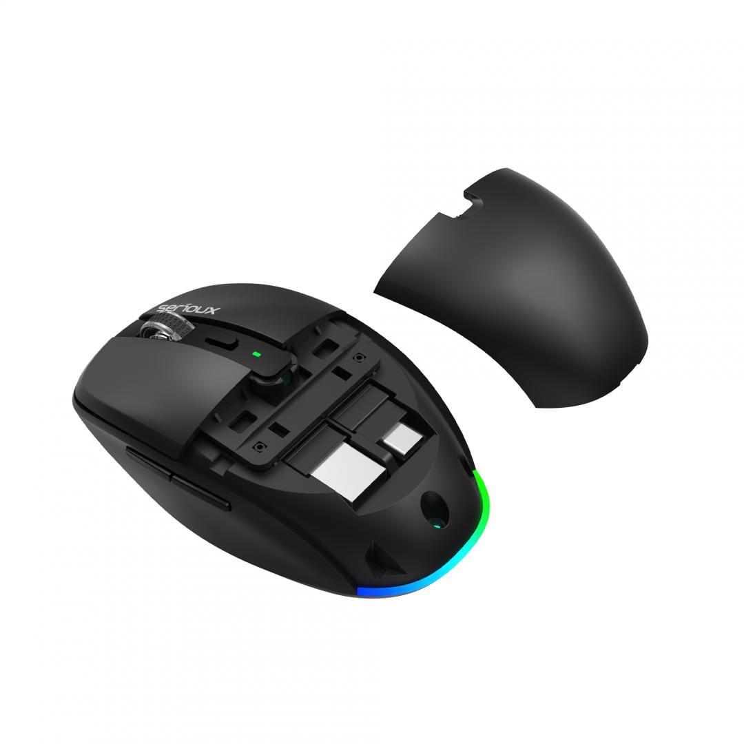 Mouse Wireless Serioux AirFlow Dual 2.4G+BT USB-C Silențios - imagine 4