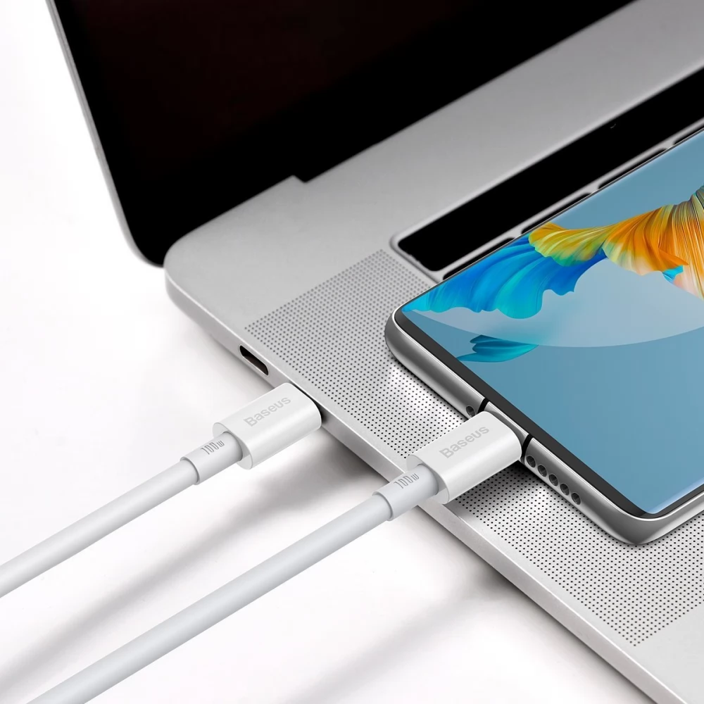Cablu USB-C Baseus 66W Încărcare Rapidă, 1m, Alb - imagine 7