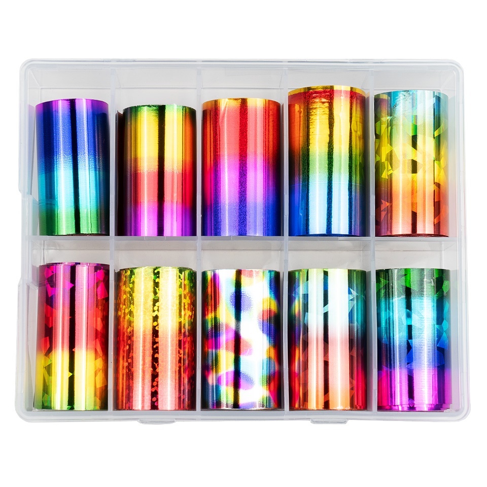 Folii Transfer LUXORISE #36 Rainbow, 10 buc pentru Nail Art