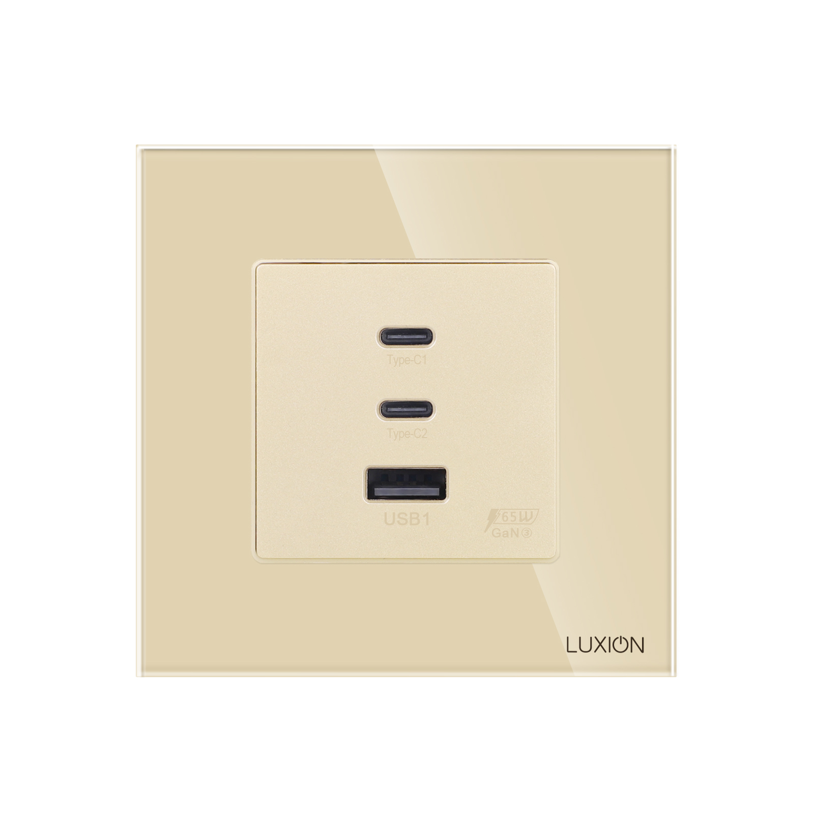 Priza Fast Charge 65W USB-A + 2 x USB-C Luxion, rama sticla - imagine 3