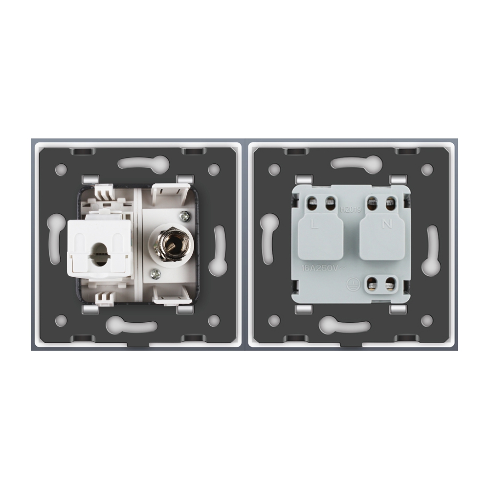 Priza Schuko și TV/Internet Livolo cu Rama Sticlă - imagine 3