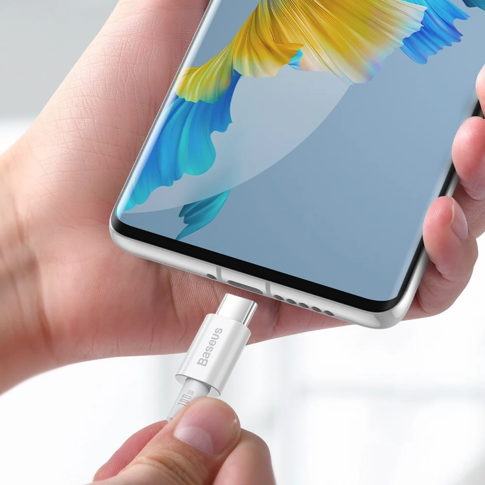Cablu USB-C Baseus 66W Încărcare Rapidă, 1m, Alb - imagine 9