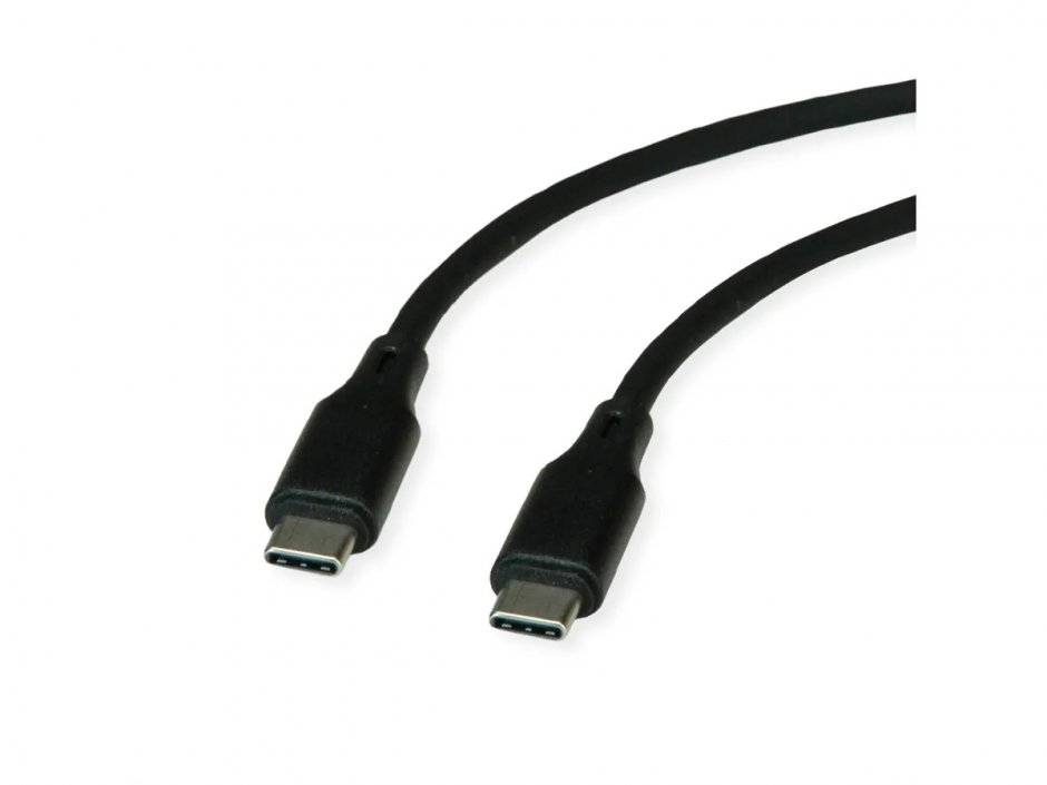 Cablu USB-C Roline 60W Silicon, 1m, Negru