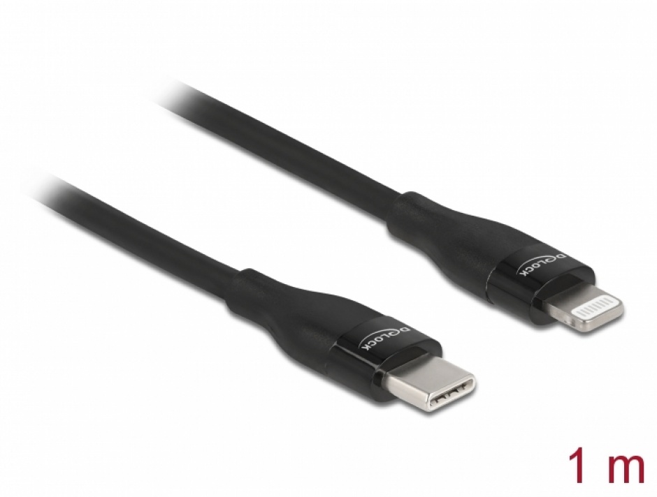Cablu USB-C la Lightning Delock MFi 1m, Încărcare Rapidă