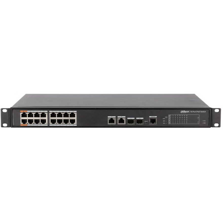 Switch PoE Dahua 16 Porturi, Management, 240W - imagine 1
