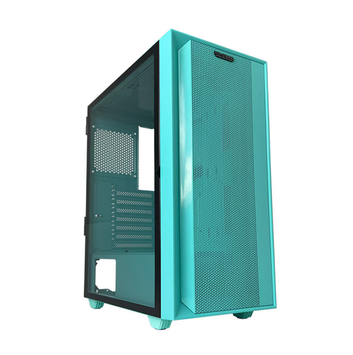 Carcasă Gaming Mid Tower ARGB Cyan cu Sticlă Securizată - imagine 7