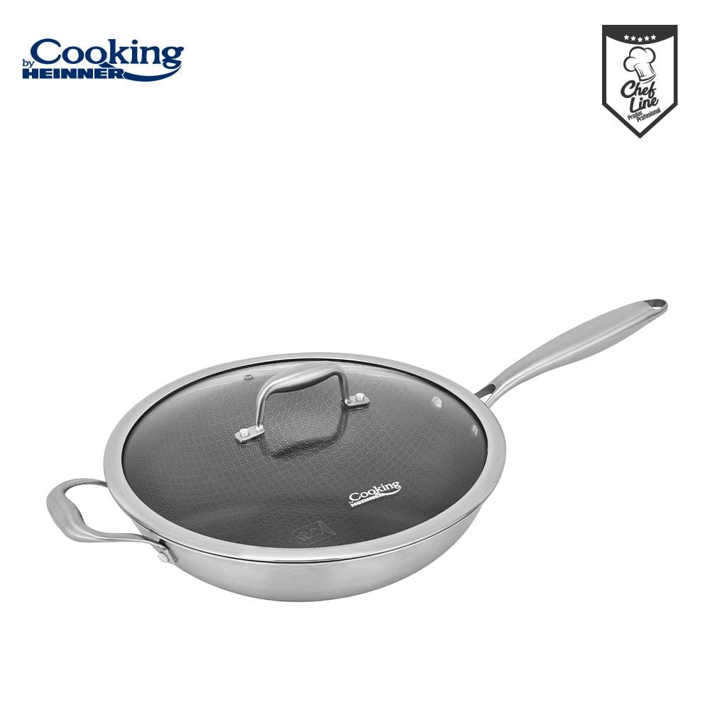 Tigaie Wok Heinner Titanium3 30cm Inox cu Capac - 4.5L - imagine 8