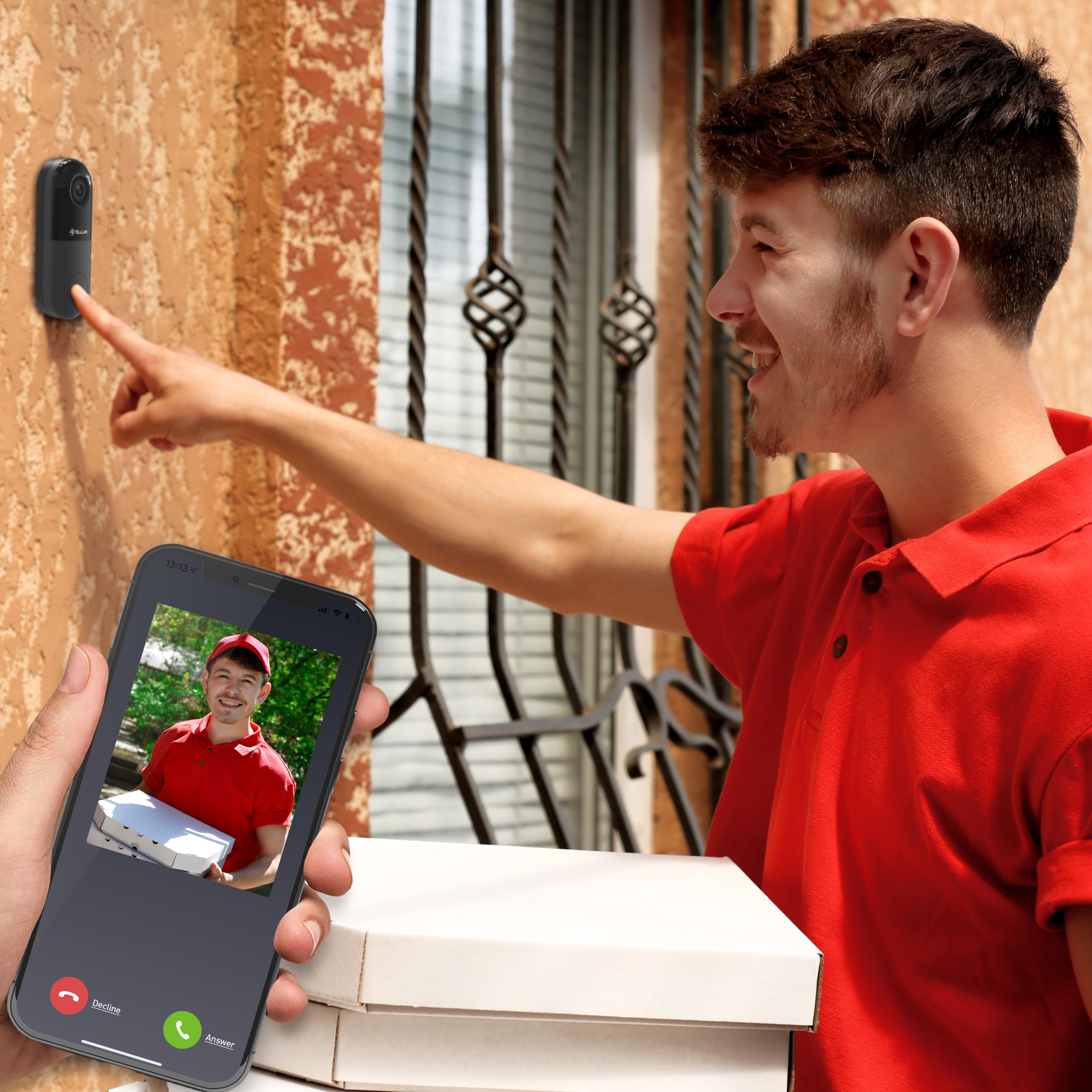 Videointerfon Tellur Wi-Fi 1080P, 130°, IP54 - imagine 12