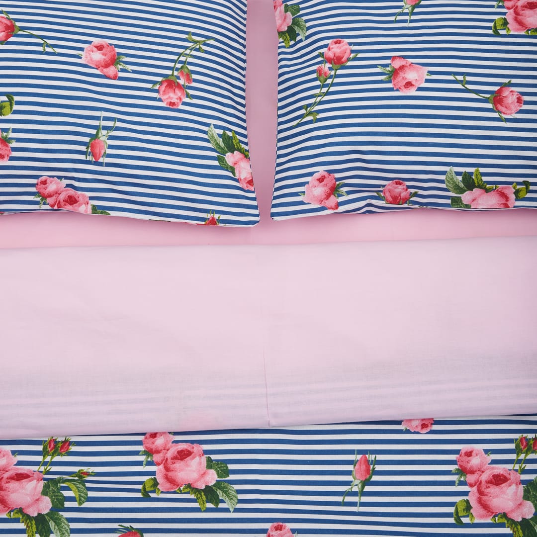 Lenjerie Pat Dublu 100% Bumbac 132TC Rose - Generic - imagine 7