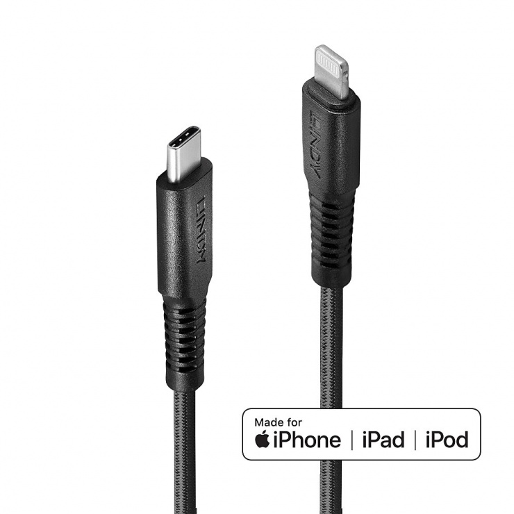 Cablu Lindy USB-C Lightning MFi 3m, Quick Charge