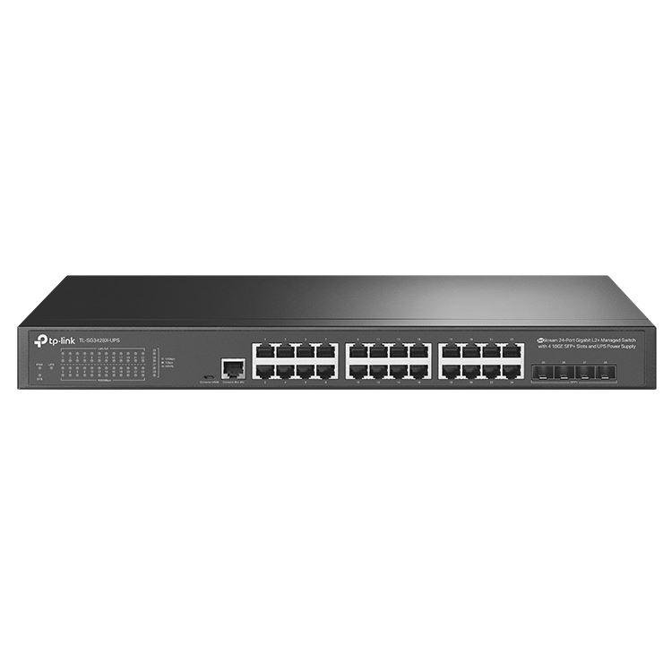 Switch TP-Link TL-SG3428X-UPS L2+ 24 Porturi Gigabit + 4x10G SFP
