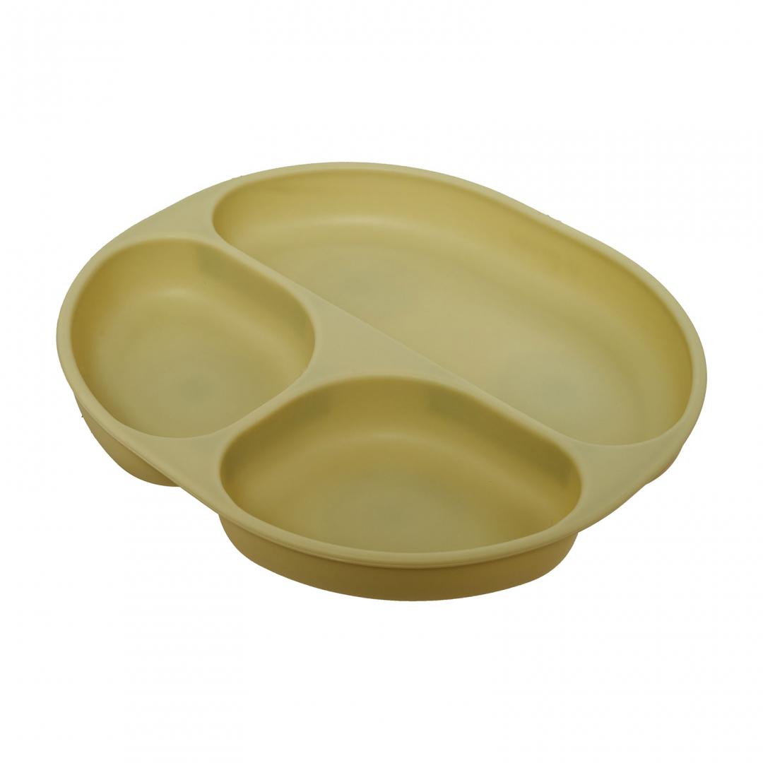 Set Diversificare Bebe Silicon U-GROW Bol Farfurie Cana Olive - imagine 3