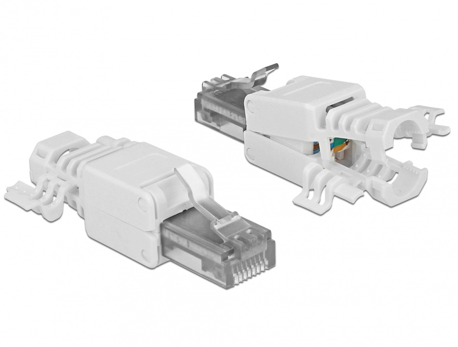 Conector RJ45 Cat.6A Toolless Delock, Set 2 Bucăți